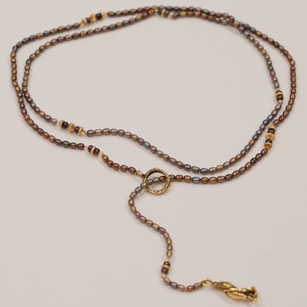 Mignon Faget 14K Gold Banana Flower Lariat